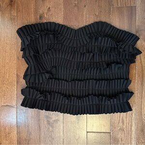 Anthropologie Black Ruffle Sleeveless Top